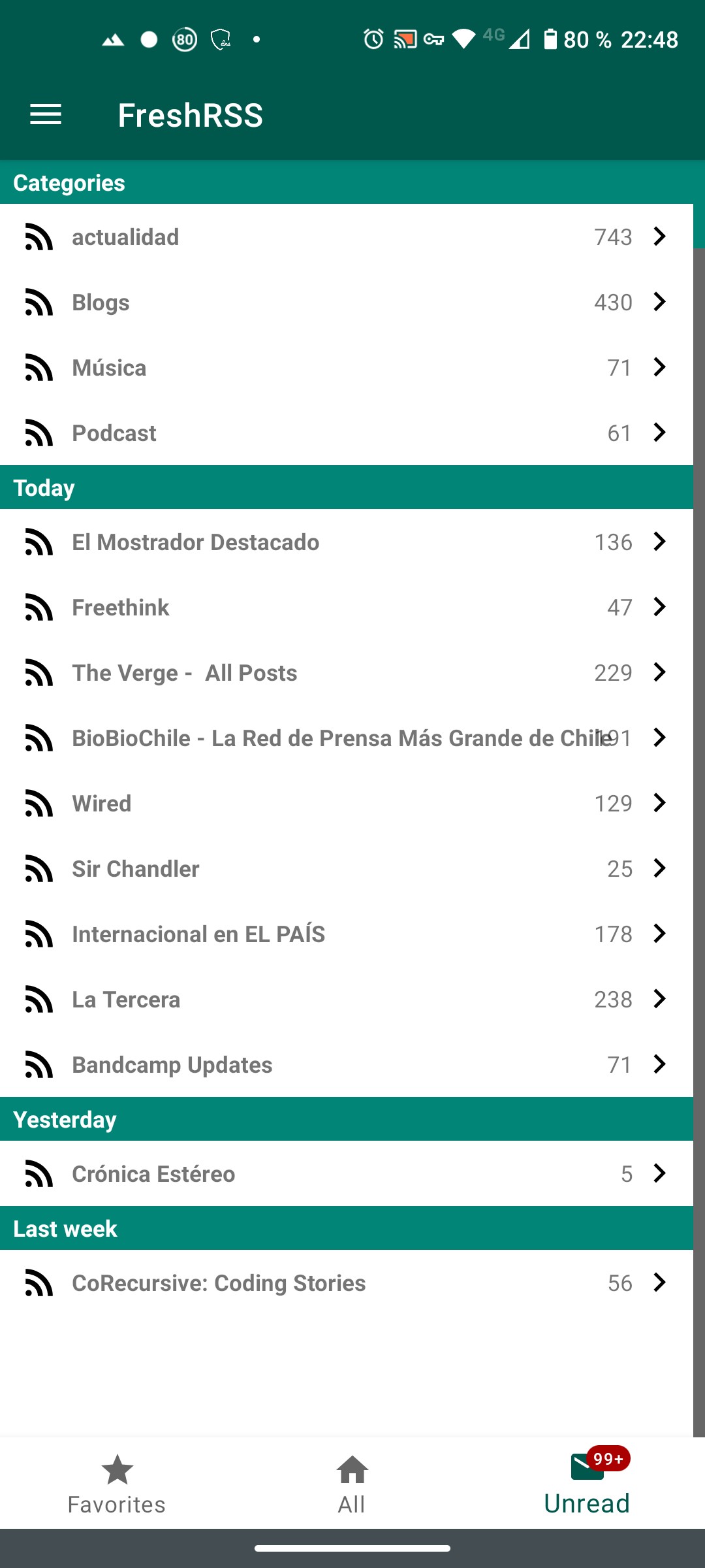FreshRSS en Android