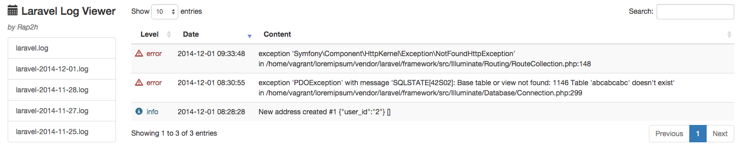 Laravel Log Viewer