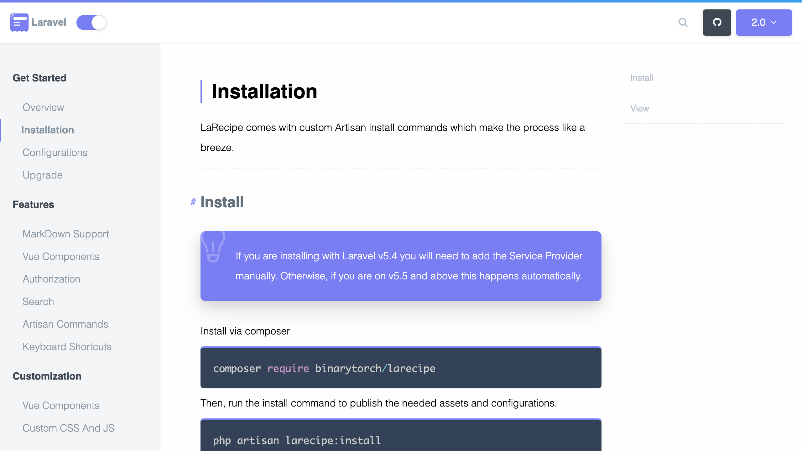 Documentación con Larecipe